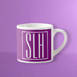 Taza De Espresso Monograma de iniciales modernas en negrita 3 | Bla