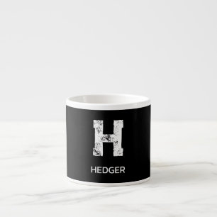 TAZA DE ESPRESSO MONOGRAMA DE UNA LETRA BLANCO MINIMALISTA NOMBRE N