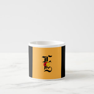 Taza De Espresso Monograma E Negro floral