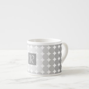 Taza De Espresso Monograma moderno de círculos grises