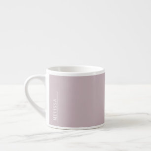 Taza De Espresso Monograma personalizado, malva moderna