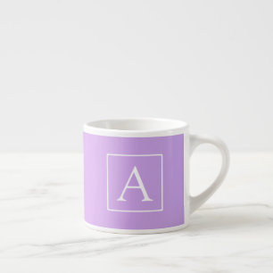 Taza De Espresso Monograma simple   Ombre rosa/morado sutil