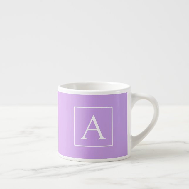 Taza De Espresso Monograma simple | Ombre rosa/morado sutil (Derecha)