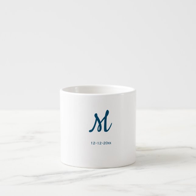 Taza De Espresso monograma simple personalizado añada su nombre bod (Frente)