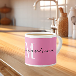 Taza De Espresso Monograma, soy un sobreviviente, Especialidad Rosa