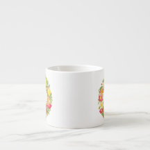 Monograma Vintage Floral Espresso Mug