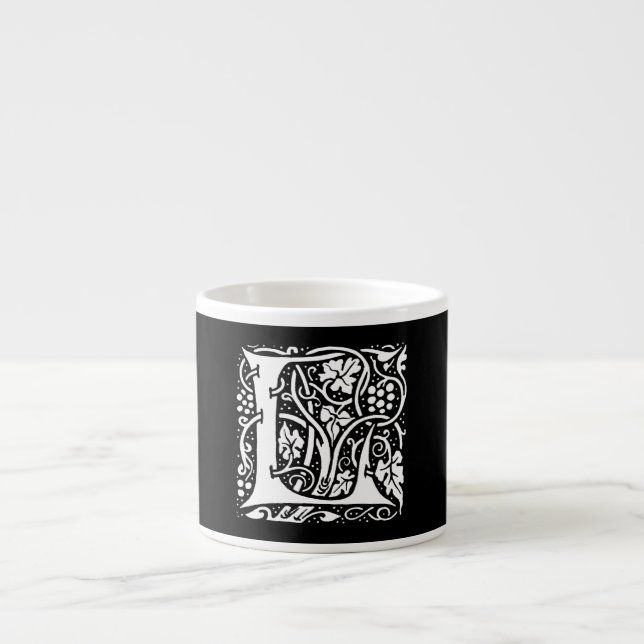 Taza De Espresso Monograma vintage L Art Nouveau (Frente)