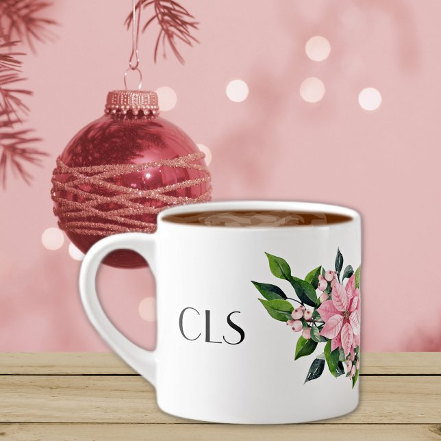 Taza De Espresso Monograma y presupuesto, punción rosada en 6 oz (Subido por el creador)