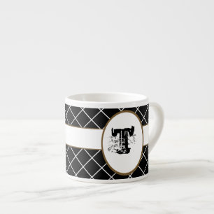 Taza De Espresso Monogramado de Black Diamond Brown