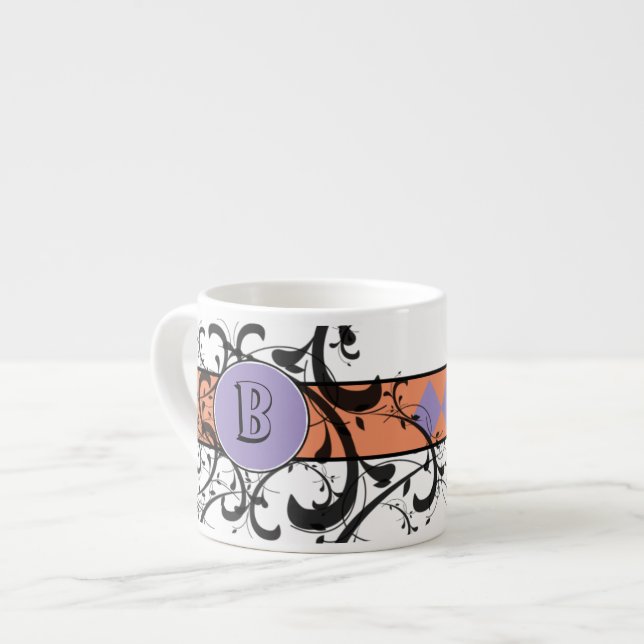 Taza De Espresso Monogramado Victoriano Flourish (Izquierda)