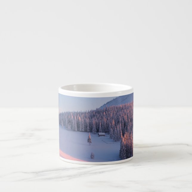 Taza De Espresso Montañas nevadas (Frente)