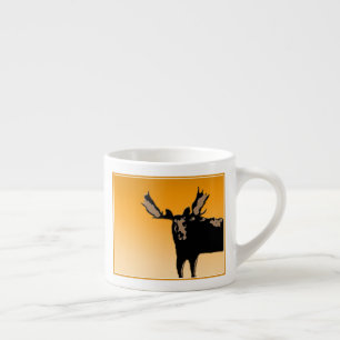 Taza De Espresso Moose al atardecer - Original Wildlife Art