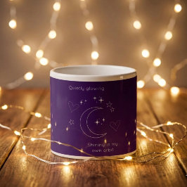 Taza de Espresso Morada con Arte de Línea Personal