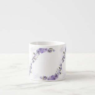 Taza De Espresso Morado Floral