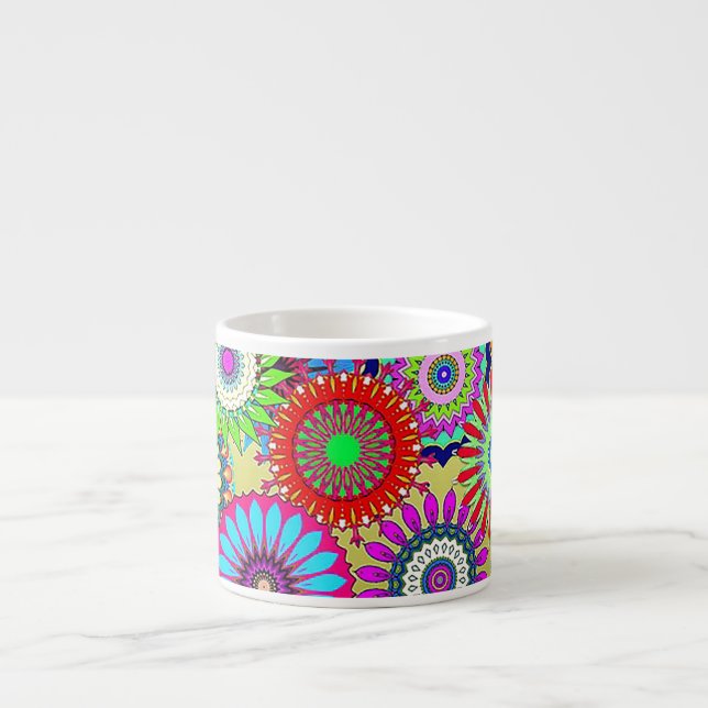 Taza De Espresso Mosaic PinWheel (Frente)