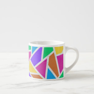Taza De Espresso Mosaico de colores vivos del arcoiris