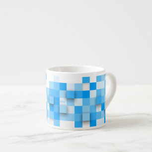 Taza De Espresso mosaico de cuadros de SlipperyJoe moderno de tres-