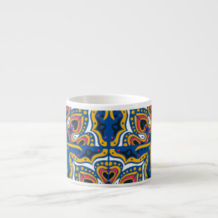 Taza De Espresso Mosaico Indio Talavera: Cerámica sin Marea.