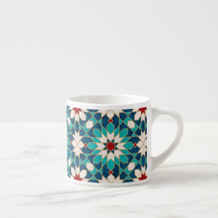 Taza De Espresso Mosaico marroquí de mármol rojo azul Verde azula