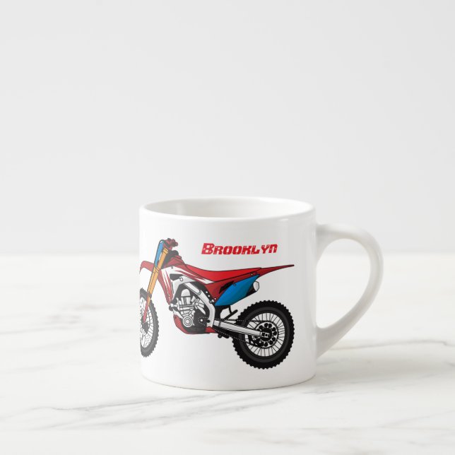 Taza De Espresso Moto de moto de tierra roja (Derecha)