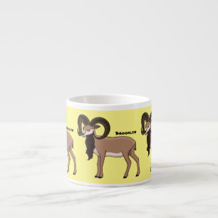 Taza De Espresso Mouflon goat illustration