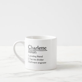 Taza De Espresso Mug blanco de definición de nombre personalizada