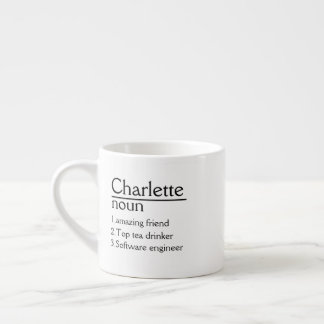 Taza De Espresso Mug blanco de definición de nombre personalizada