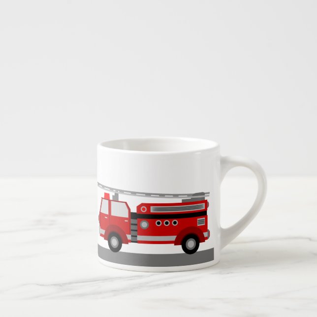 Taza De Espresso Mug de bombero personalizado de tamaño infantil (Derecha)