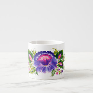 Taza De Espresso Mug de especialidad con diseño floral ucraniano