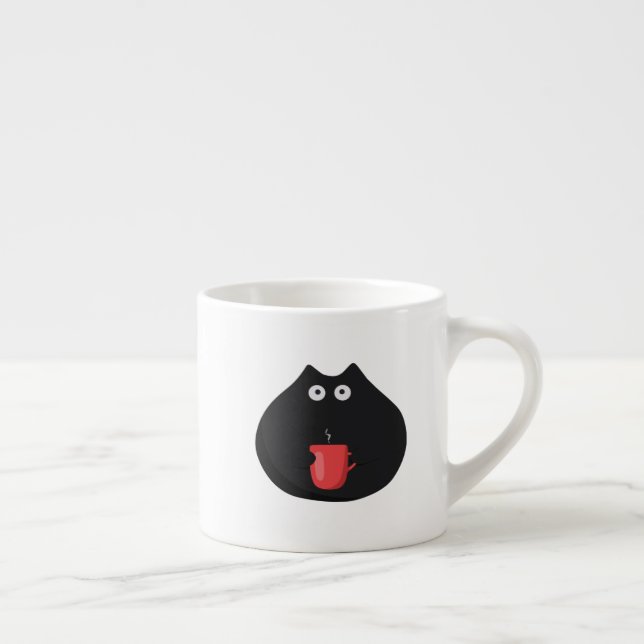 Taza De Espresso Mug de especialidad con gato gracioso (Derecha)
