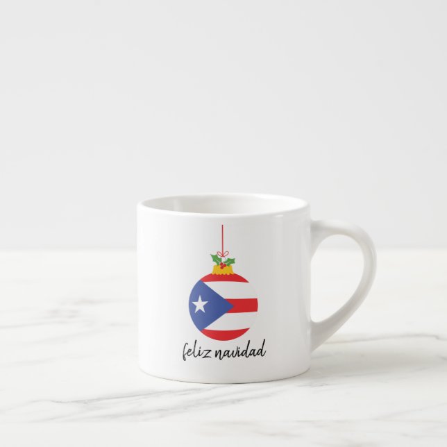 Taza De Espresso Mug de especialidad Coquito Feliz Navidad (Derecha)