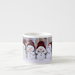 Taza De Espresso Mug de especialidad de Snowmen