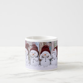 Taza De Espresso Mug de especialidad de Snowmen