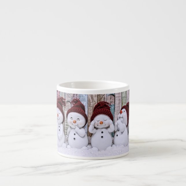 Taza De Espresso Mug de especialidad de Snowmen (Frente)