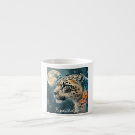 Taza De Espresso Mug de la especialidad del leopardo de la nieve