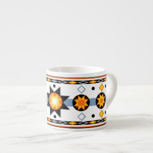 Taza De Espresso Mug de la especialidad del patrón solar nativo ame