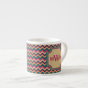 Taza De Espresso Mug de la especialidad del zigzag tropical