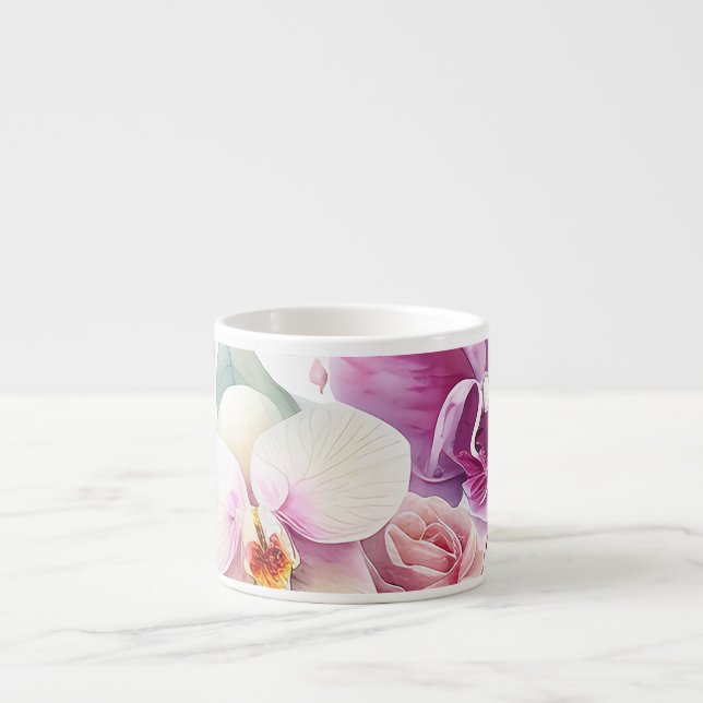 Taza De Espresso Mug de la especialidad ósea Orquídea (Frente)