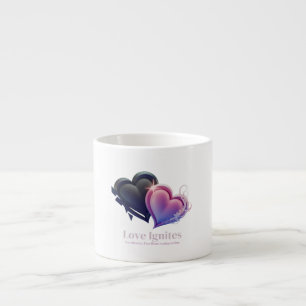 Taza De Espresso Mug romántica de dos corazones