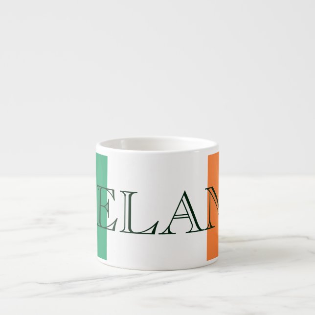 Taza De Espresso Mugcn de Irlanda con bandera irlandesa (Frente)