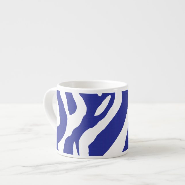 Taza De Espresso Mugre de cebra azul (Izquierda)