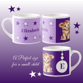 Taza De Espresso Mugre de león infantil nombre personalizado morado