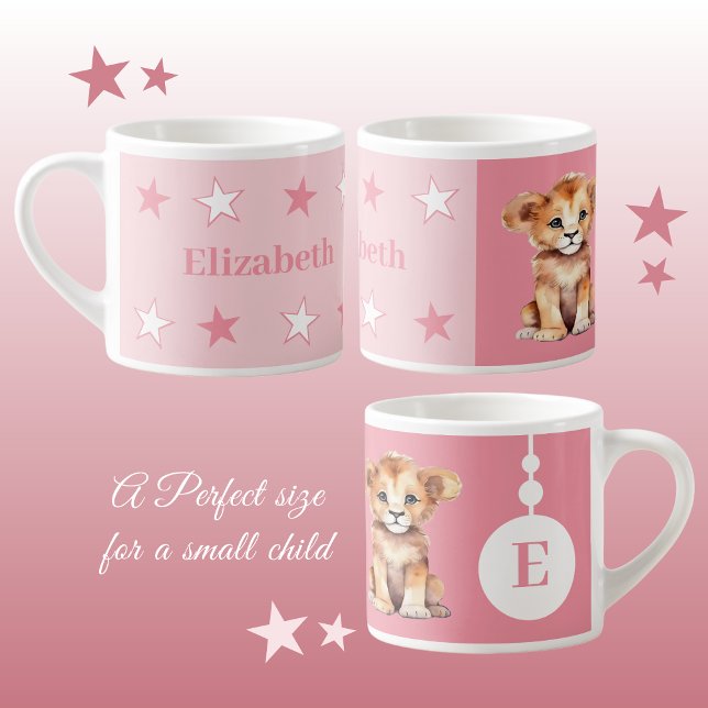 Taza De Espresso Mugre de león infantil nombre personalizado rosado (Subido por el creador)