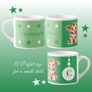 Taza De Espresso Mugre de león infantil nombre personalizado verde