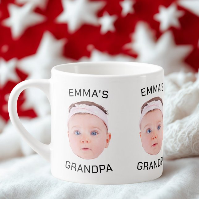 Taza De Espresso Mugre de regalo del abuelo, cara del bebé Personal (Subido por el creador)