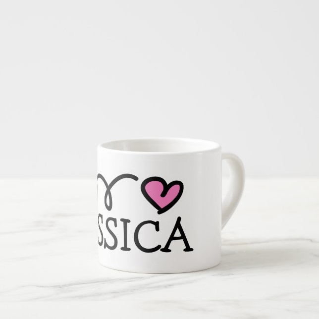Taza De Espresso Mugre personalizada de un niño pequeño con un lind (Derecha)