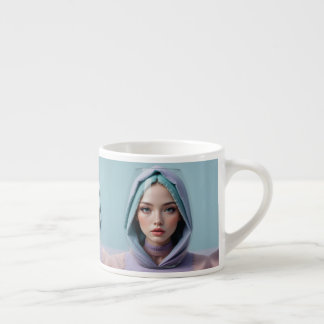 Taza De Espresso Mujer de arte de arena con facetas