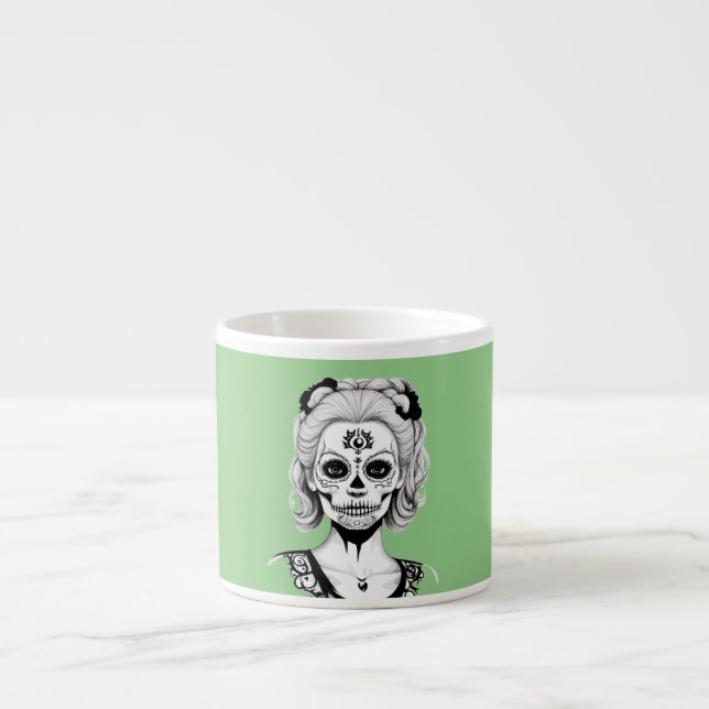 TAZA DE ESPRESSO MUJER DE LA CALAVERA (Frente)