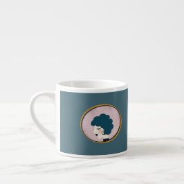 Taza De Espresso Mujer en el espejo