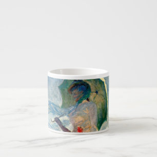 Taza De Espresso Mujer Monet con una sombrilla a la izquierda